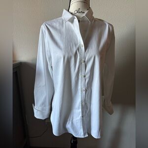 Chico's Crisp White Button Down Shirt No Iron size 1.5 or 12